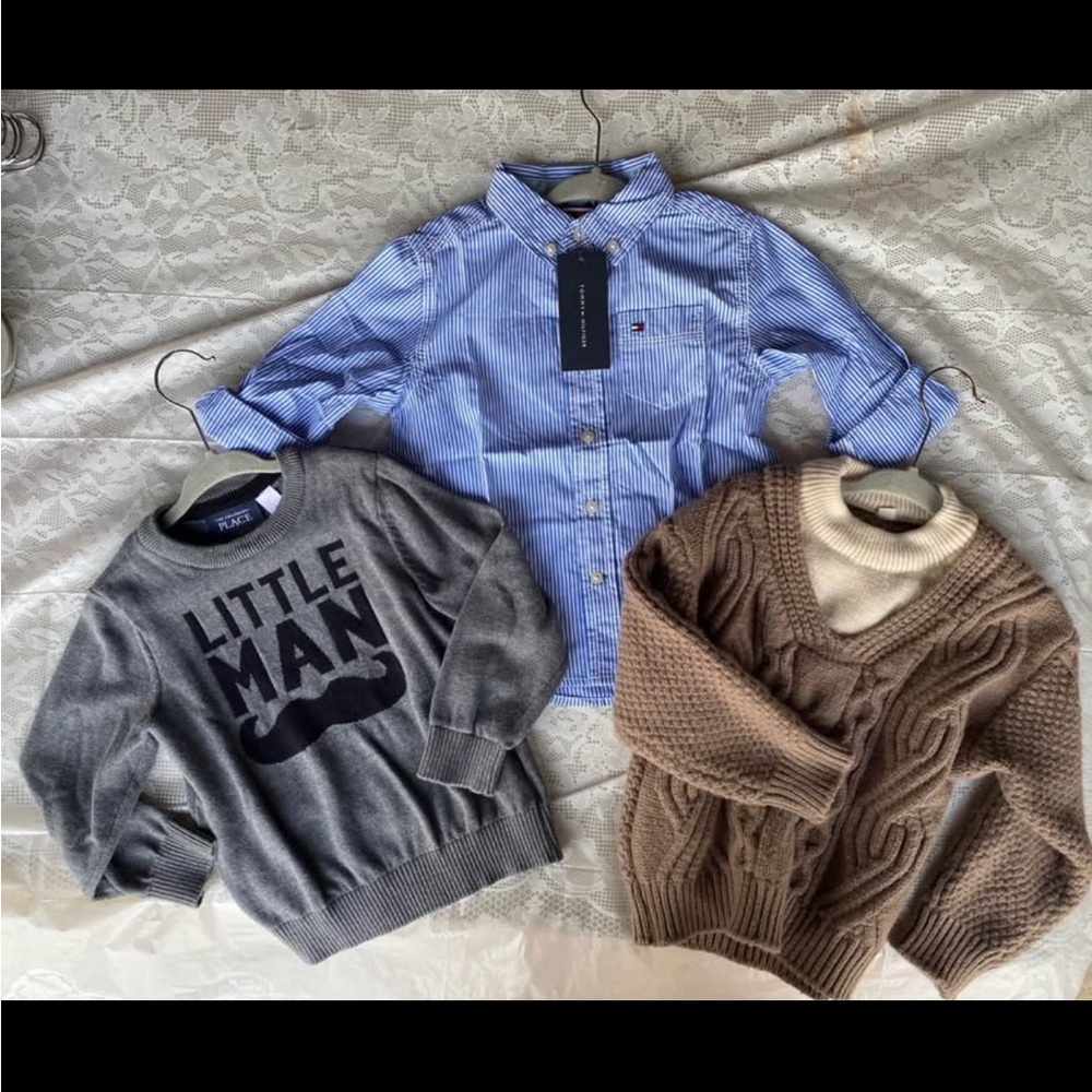 Boys 3-Piece Sweater and Button Up Bundle